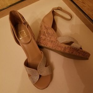 Material Girl Nude Bling Platform Sandal